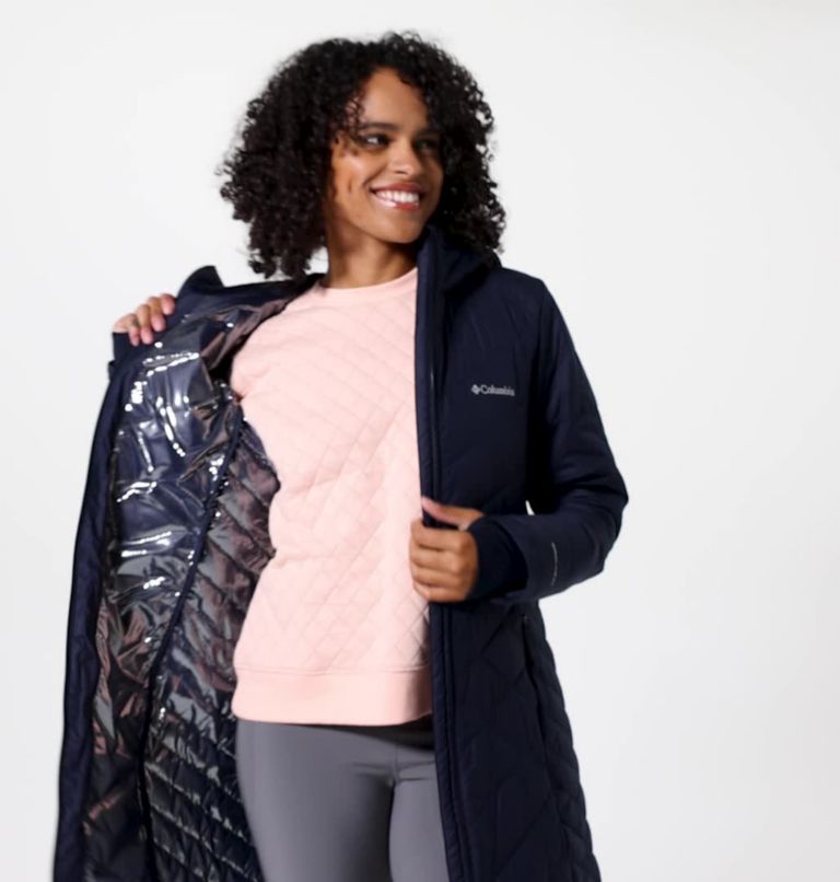 Heavenly lange isolierte Kapuzen-Jacke für Frauen, Color: Dark Nocturnal