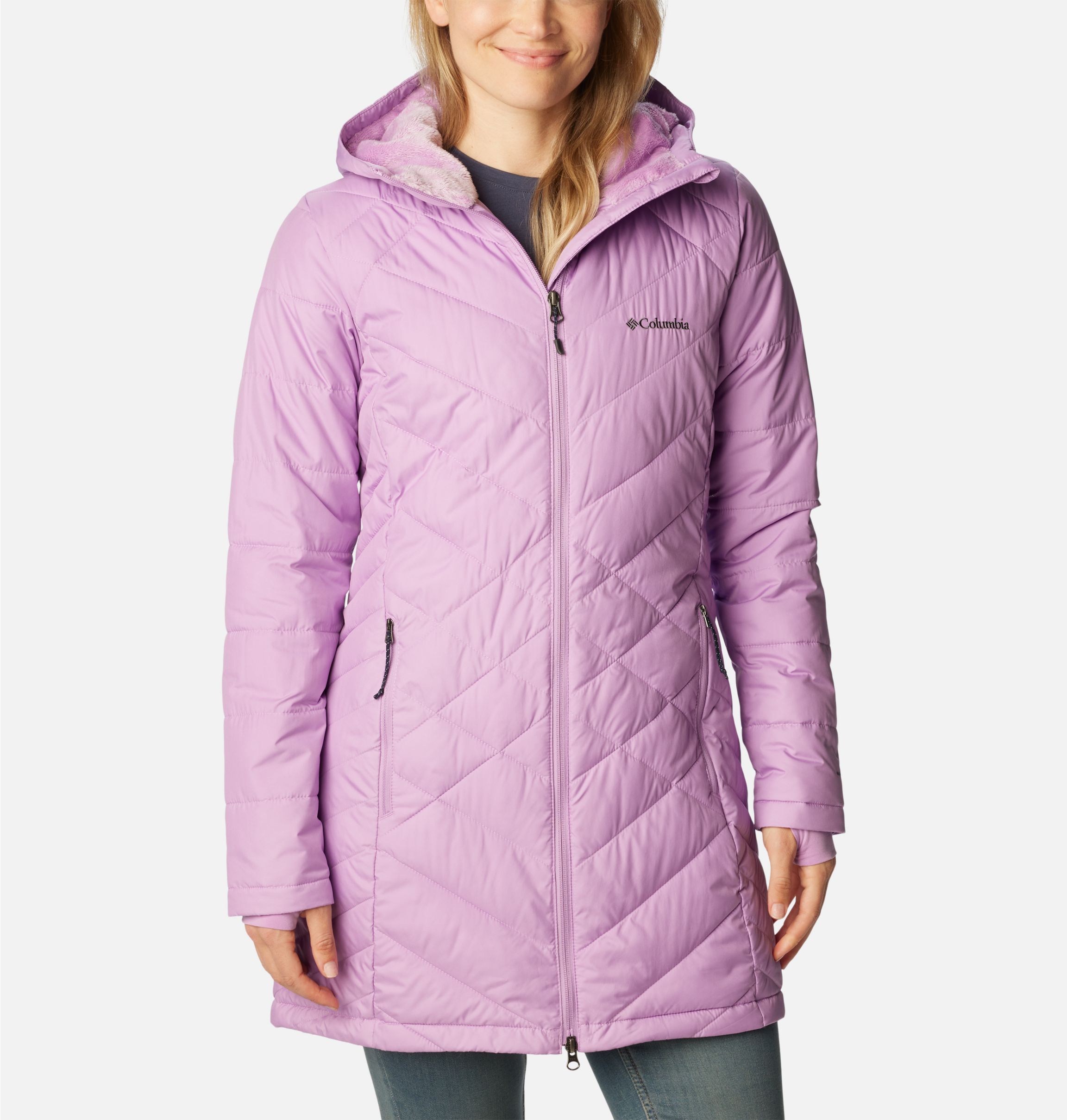 Columbia women's heavenly cheap long hooded down jacket