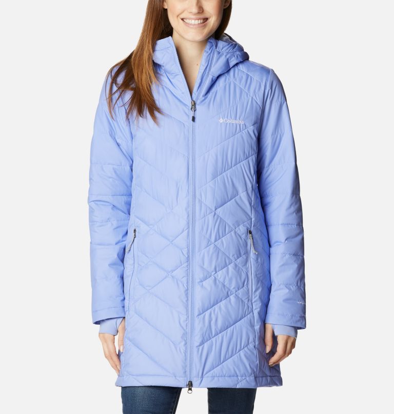 Women's Heavenly Long Hooded Jacket, Color: Serenity, image 1