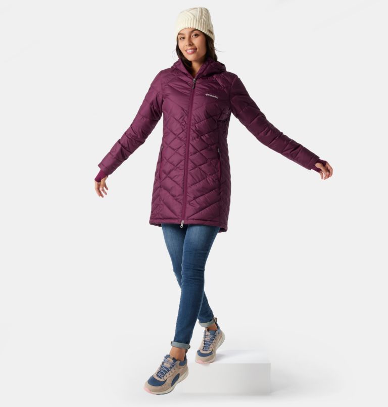 Thumbnail: Women's Heavenly Long Hooded Jacket, Color: Marionberry, image 10