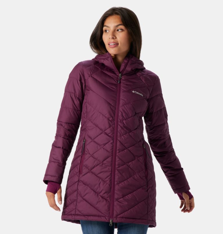 Thumbnail: Women's Heavenly Long Hooded Jacket, Color: Marionberry, image 1