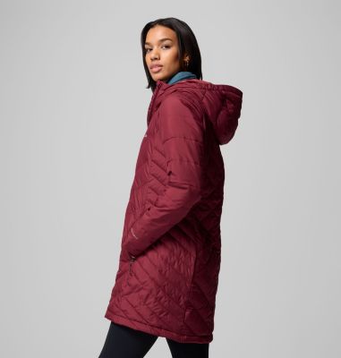 Chaqueta larga con capucha y aislamiento Heavenly para mujer, Color: Rich Wine, image 3