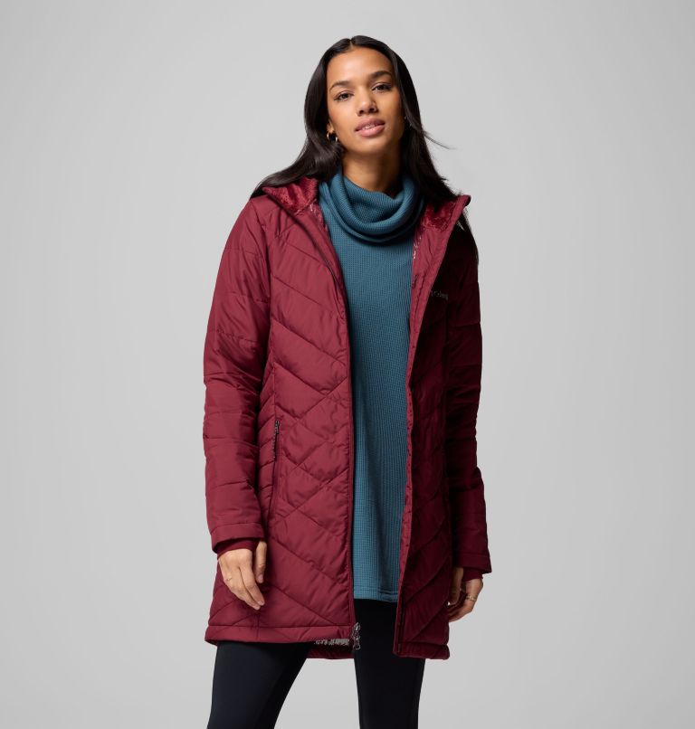 Women's Heavenly Long Hooded Jacket, Color: Rich Wine, image 4