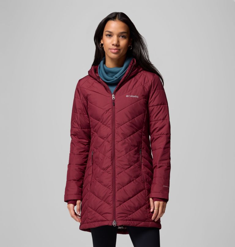 Women's Heavenly Long Hooded Jacket, Color: Rich Wine, image 1