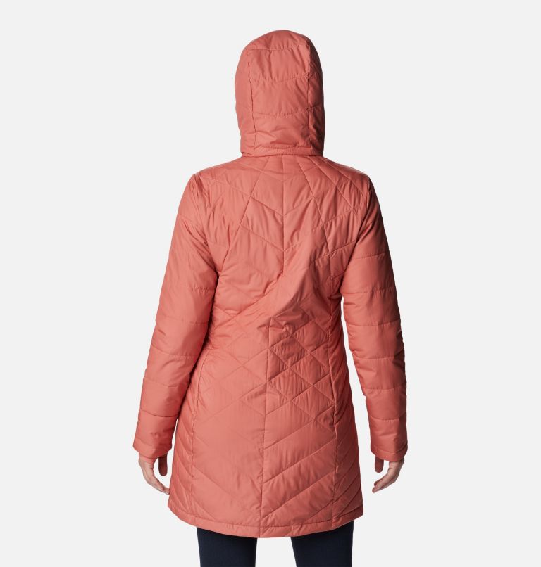 Women's Heavenly Long Hooded Jacket, Color: Dark Coral, image 2