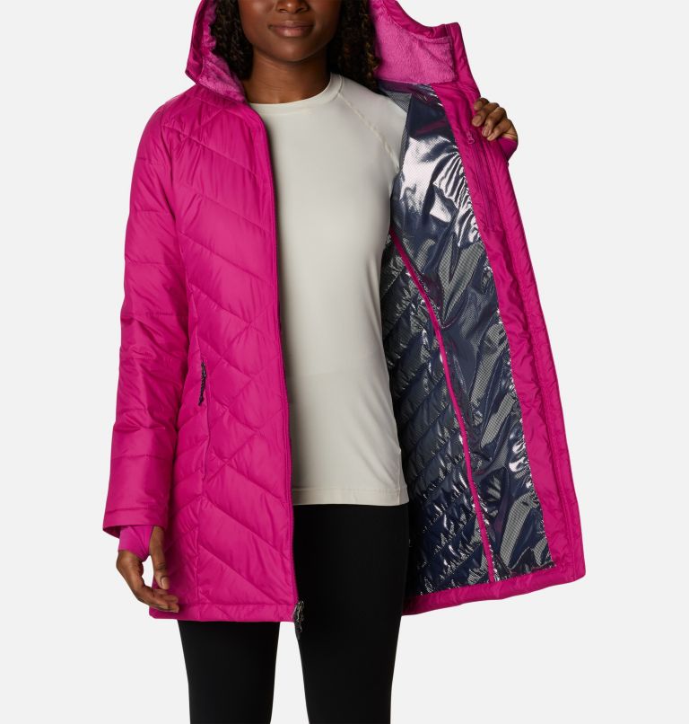 Women's Heavenly Long Hooded Jacket, Color: Wild Fuchsia, image 5