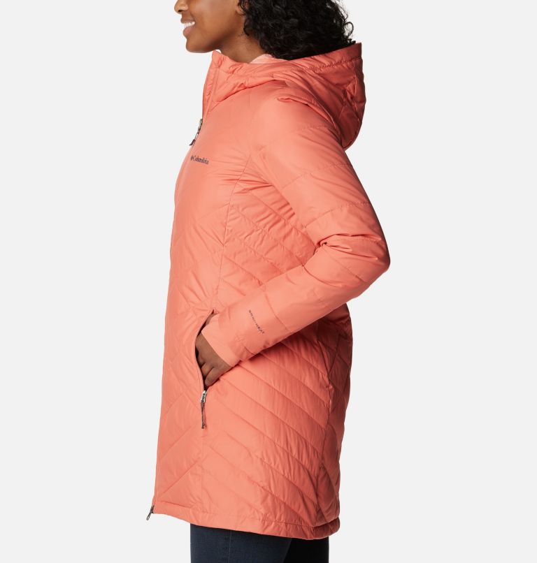 Thumbnail: Women's Heavenly Long Hooded Jacket, Color: Faded Peach, image 3