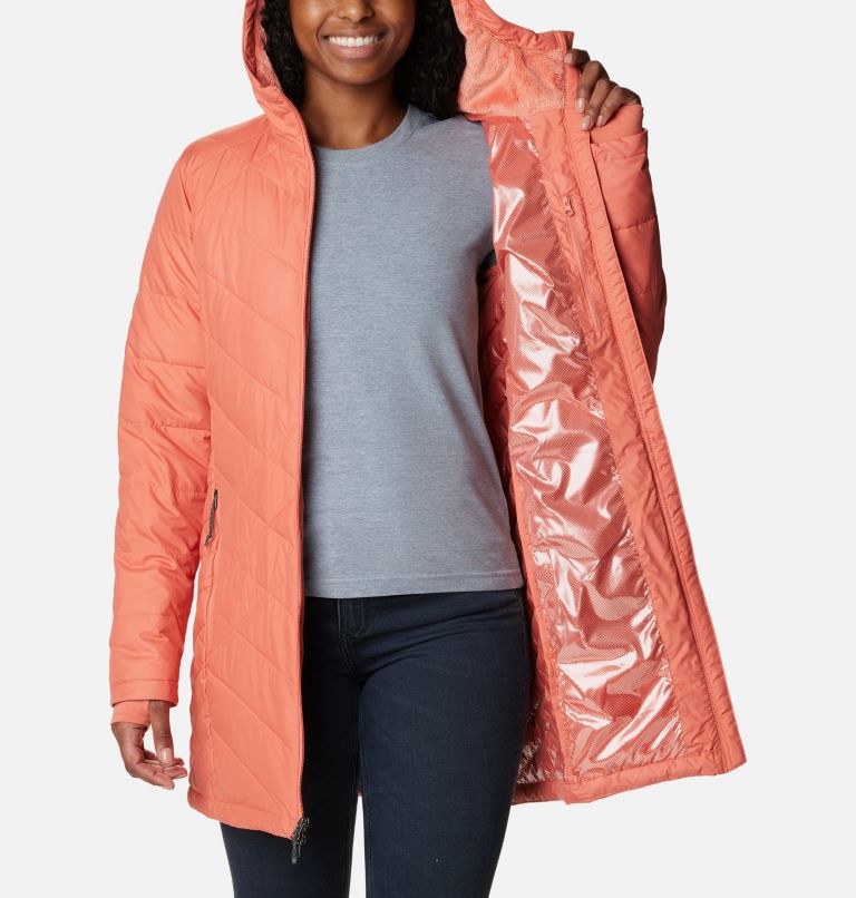 Thumbnail: Women's Heavenly Long Hooded Jacket, Color: Faded Peach, image 5