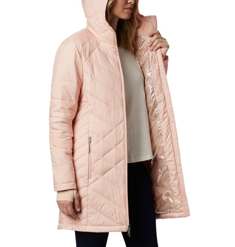 Women's Heavenly Long Hooded Jacket, Color: Peach Cloud, image 5