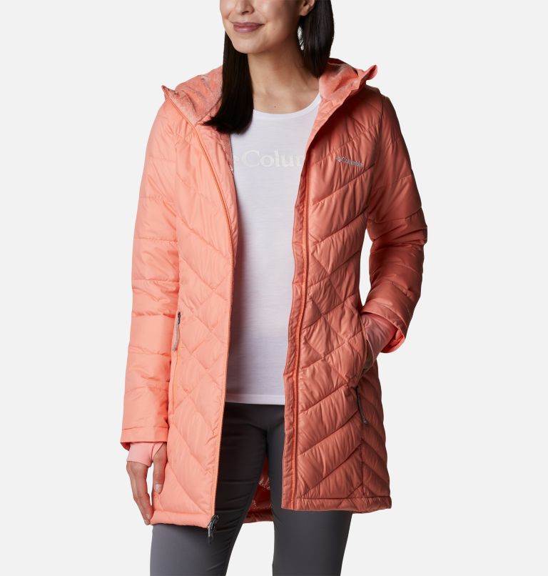 Manteau long à capuchon Heavenly pour femme, Color: Coral Reef, image 7