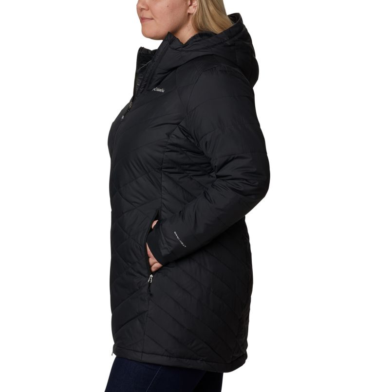 Thumbnail: Women's Heavenly Long Hooded Jacket - Plus Size, Color: Black, image 3