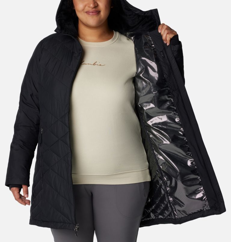 Columbia Women's Black Heavenly Long Hooded Omni Heat Winter