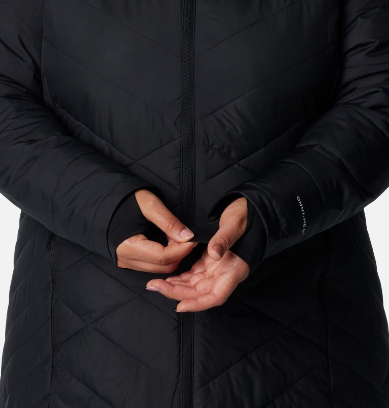 Thumbnail: Women's Heavenly Long Hooded Jacket - Plus Size, Color: Black, image 7
