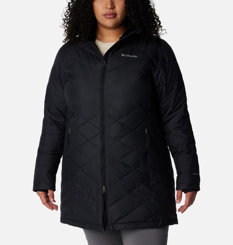 Thumbnail: Women's Heavenly Long Hooded Jacket - Plus Size, Color: Black, image 1