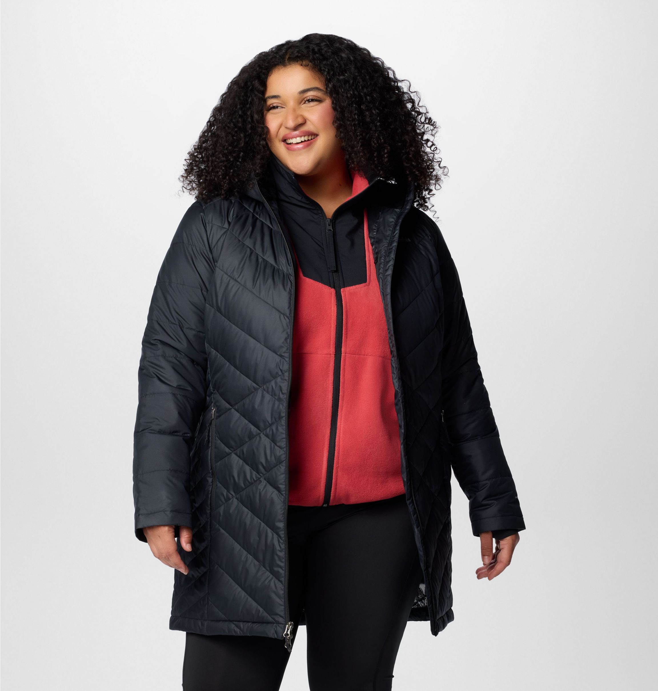 Omni Heat Columbia Heavenly Long Hooded Jacket Black Kohl's