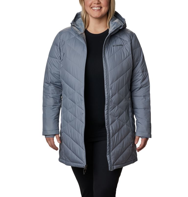 Thumbnail: Women's Heavenly Long Hooded Jacket - Plus Size, Color: Tradewinds Grey, image 1