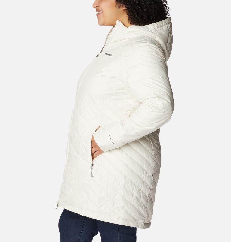 Thumbnail: Women's Heavenly Long Hooded Jacket - Plus Size, Color: Chalk, image 3