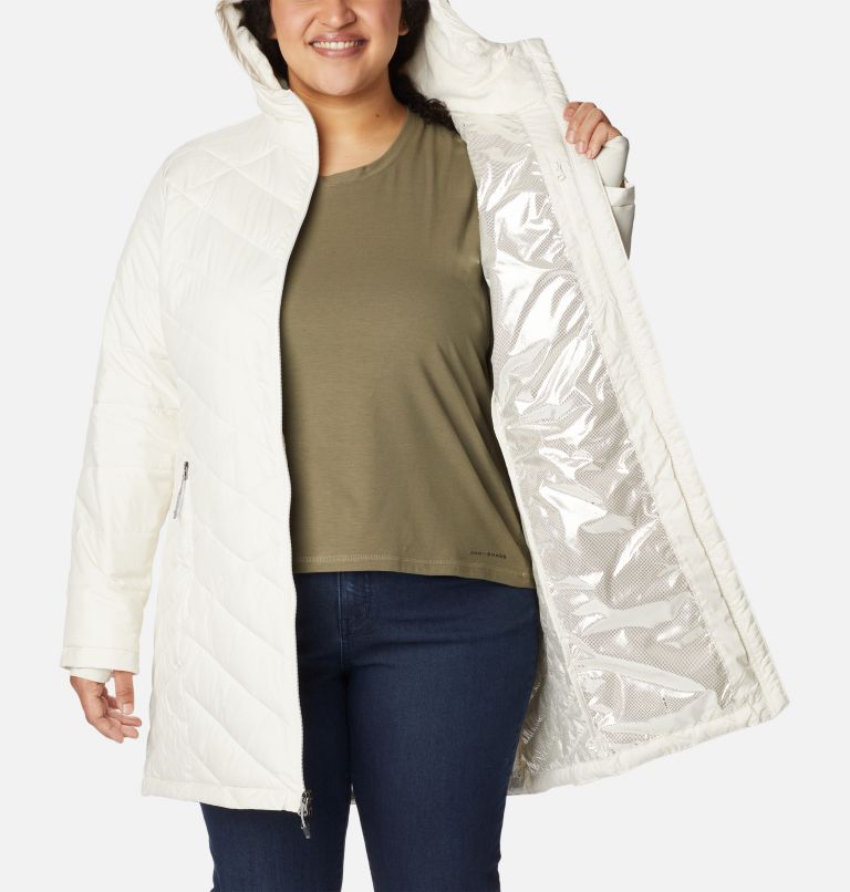 Thumbnail: Women's Heavenly Long Hooded Jacket - Plus Size, Color: Chalk, image 5
