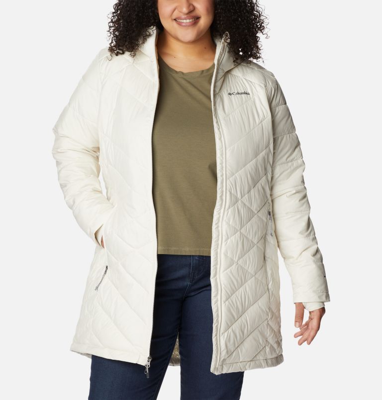 Thumbnail: Women's Heavenly Long Hooded Jacket - Plus Size, Color: Chalk, image 8