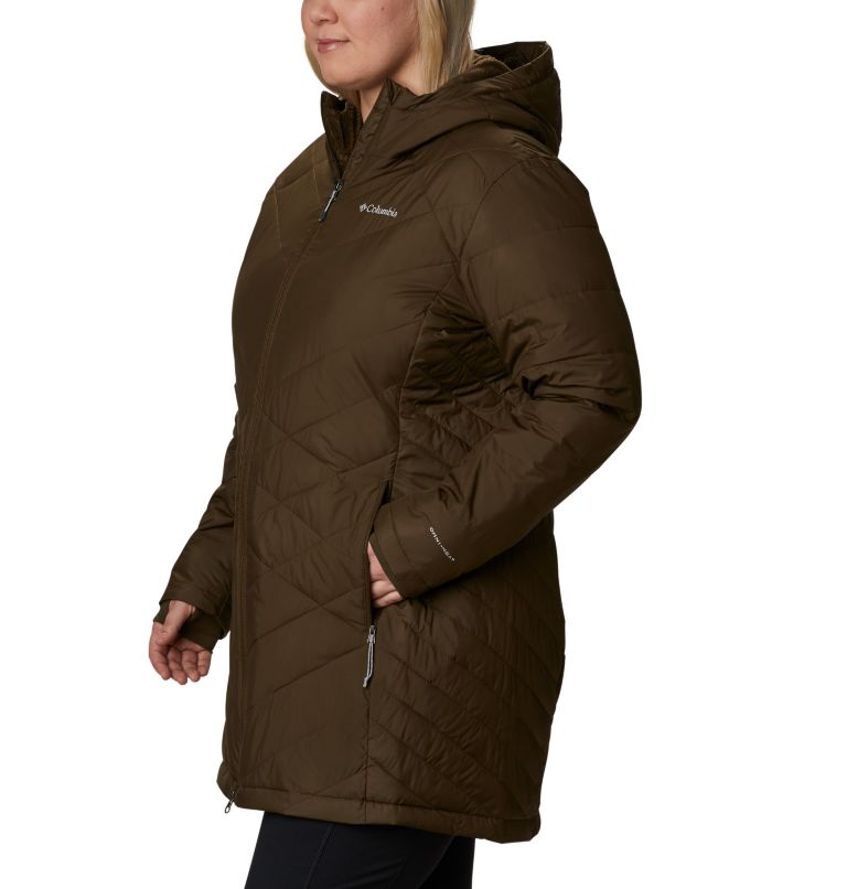 Women's Heavenly Long Hooded Jacket - Plus Size, Color: Olive Green, image 3