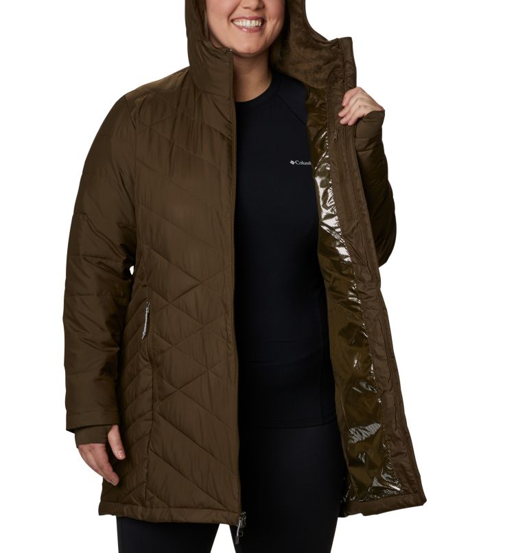 Women's Heavenly Long Hooded Jacket - Plus Size, Color: Olive Green, image 5