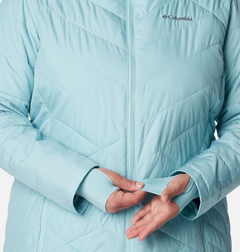 Women's Heavenly Long Hooded Jacket - Plus Size, Color: Aqua Haze, image 7