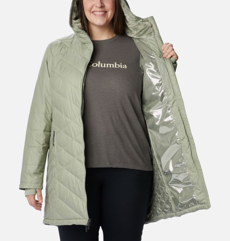 Women's Heavenly Long Hooded Jacket - Plus Size, Color: Safari, image 5