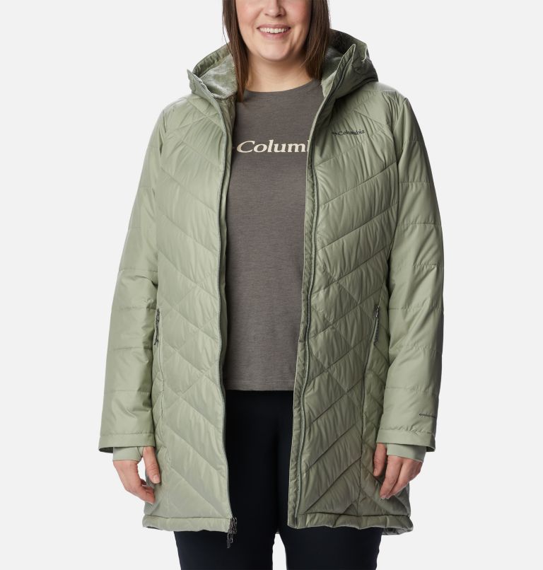 Columbia Plus Size Heavenly Long Hooded Jacket (Safari) Women's