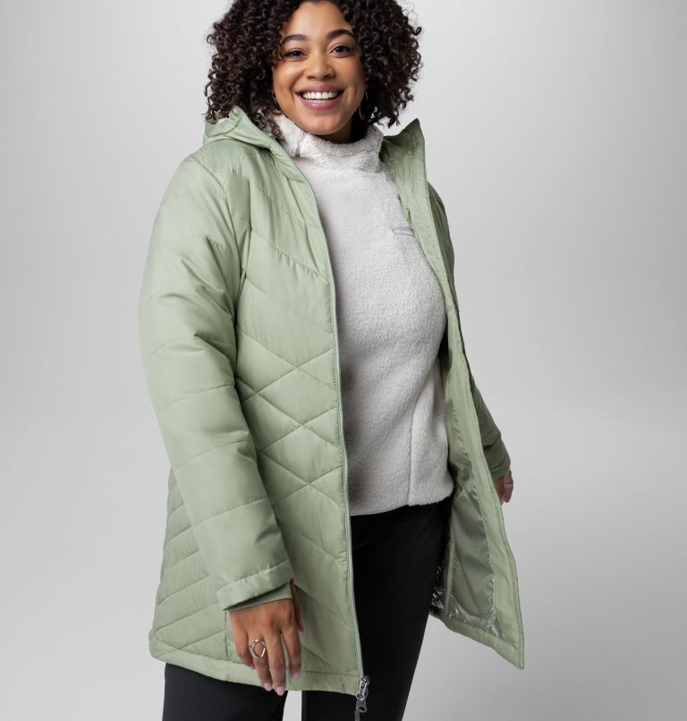 Columbia women's heavenly long hotsell hooded jacket plus size