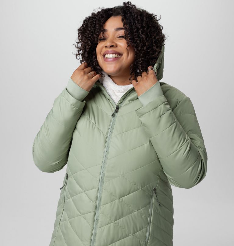 Thumbnail: Women's Heavenly Long Hooded Jacket - Plus Size, Color: Safari, image 10