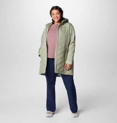 Women's Heavenly Long Hooded Jacket - Plus Size, Color: Safari, image 11