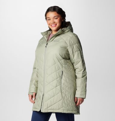 Women's Heavenly Long Hooded Jacket - Plus Size, Color: Safari, image 12