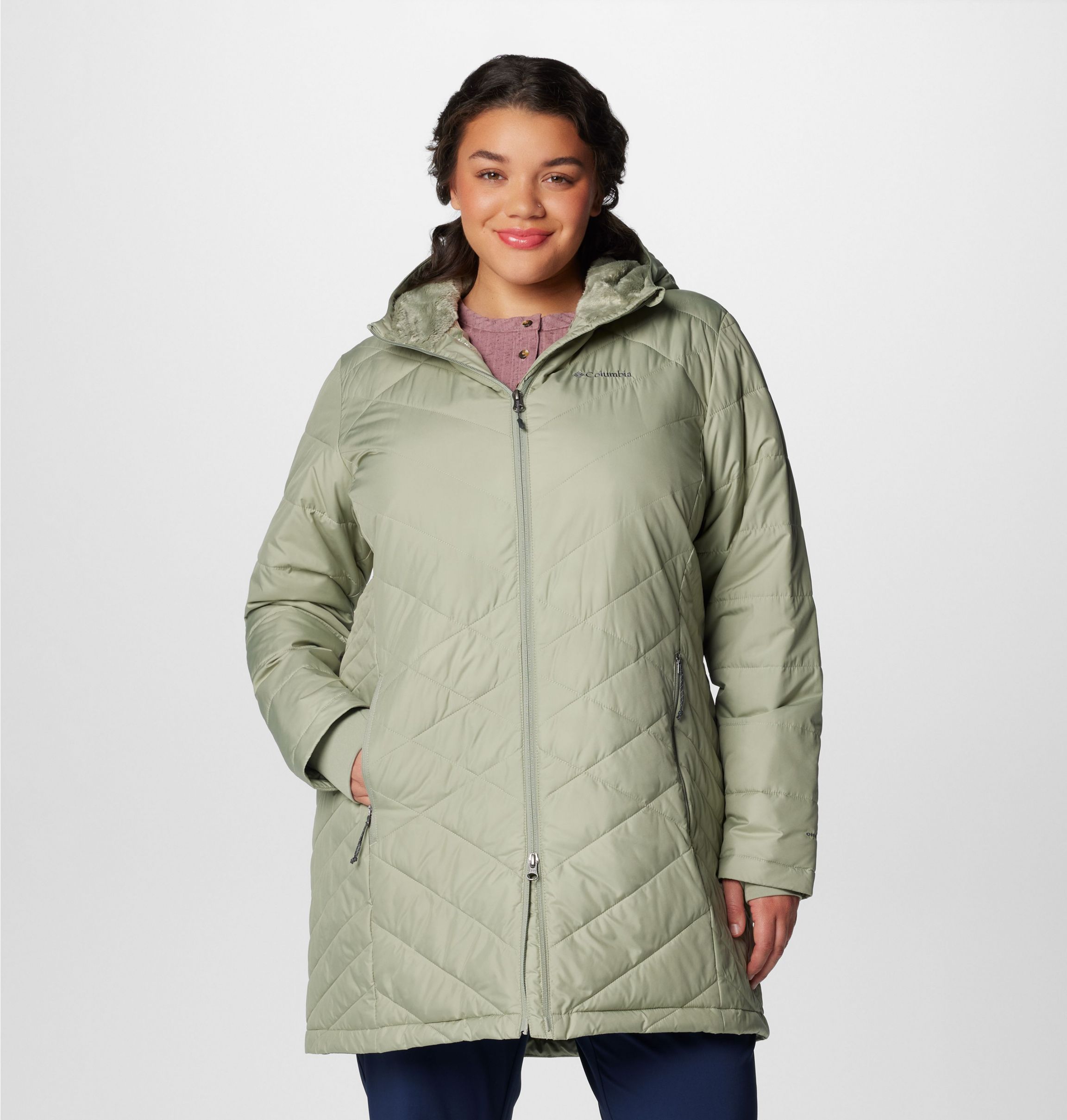 Columbia women's heavenly long hooded jacket plus size best sale