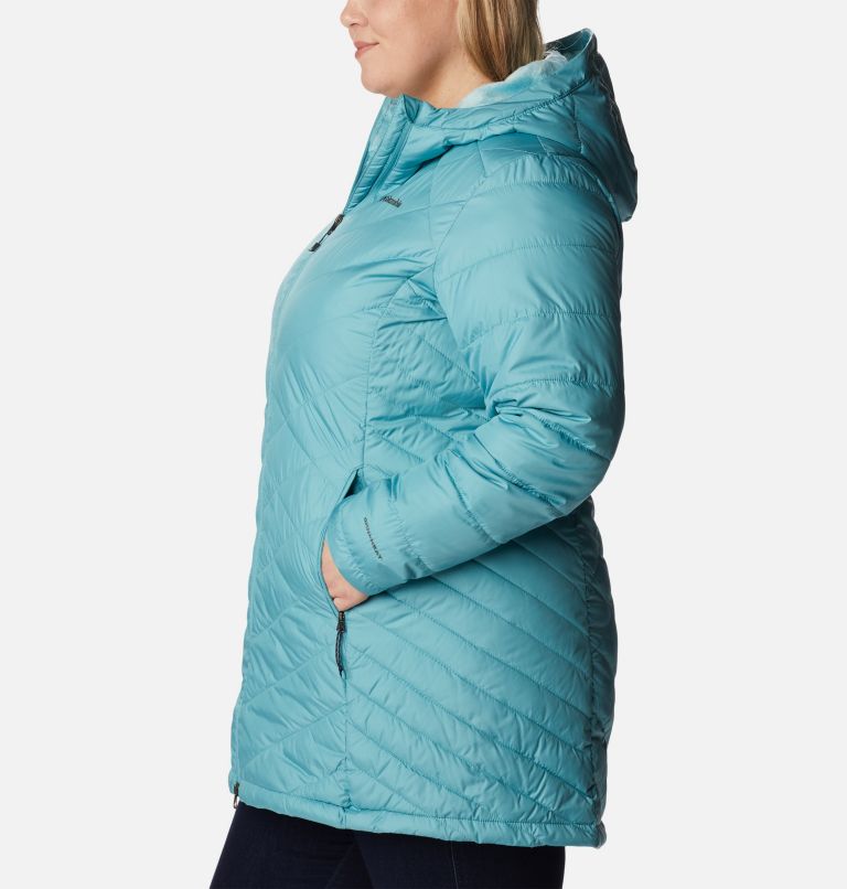 Women's Heavenly Long Hooded Jacket - Plus Size, Color: Sea Wave, image 3
