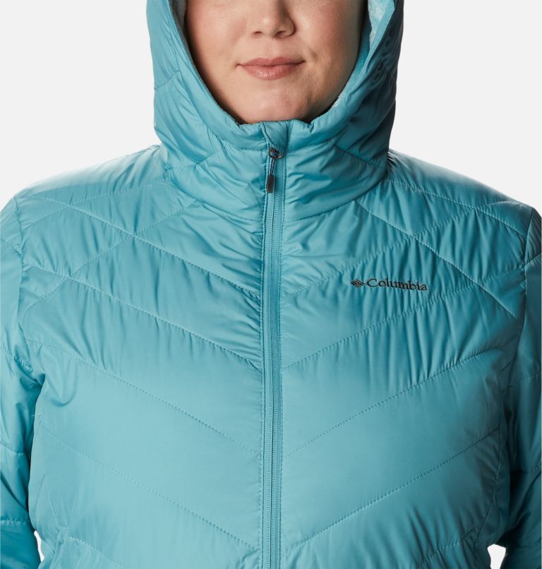 Thumbnail: Women's Heavenly Long Hooded Jacket - Plus Size, Color: Sea Wave, image 4