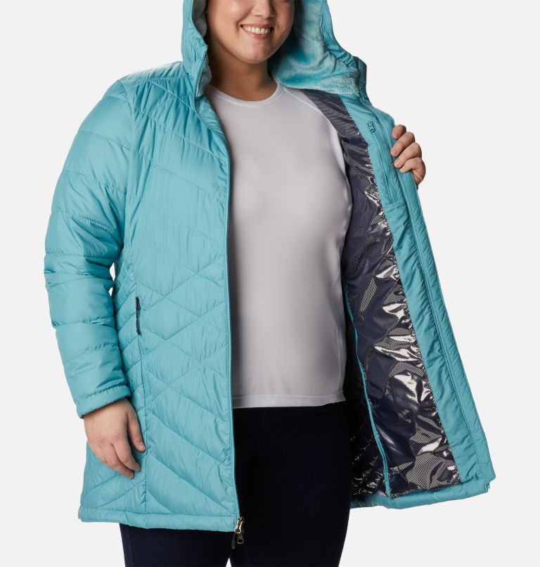 Women's Heavenly Long Hooded Jacket - Plus Size, Color: Sea Wave, image 5