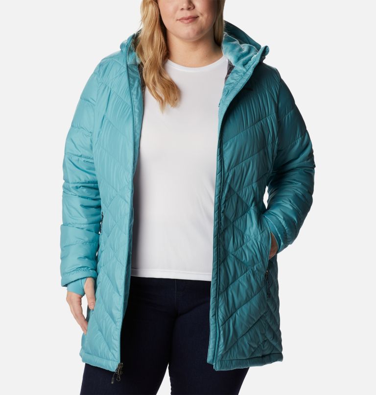Women's Heavenly Long Hooded Jacket - Plus Size, Color: Sea Wave, image 8