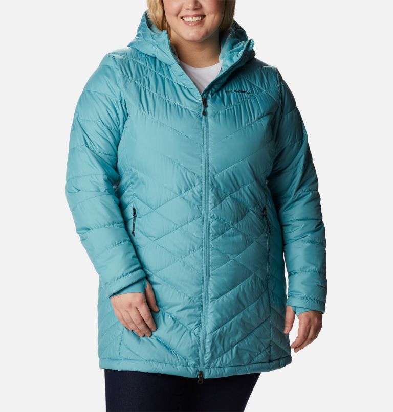 Thumbnail: Women's Heavenly Long Hooded Jacket - Plus Size, Color: Sea Wave, image 1