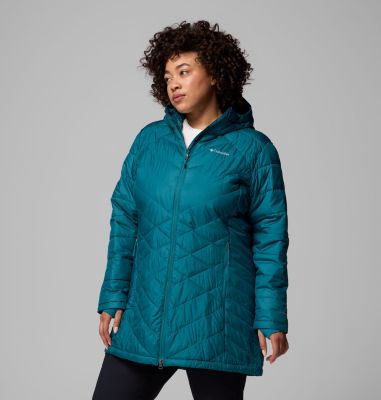 Women's Heavenly Long Hooded Jacket - Plus Size, Color: River Blue, image 8