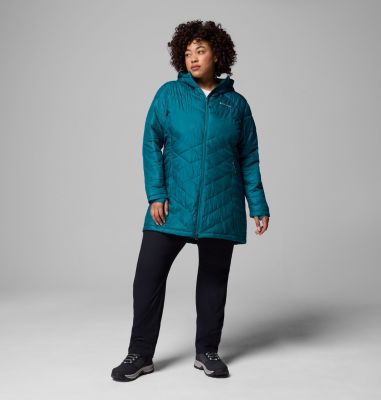 Women's Heavenly Long Hooded Jacket - Plus Size, Color: River Blue, image 6