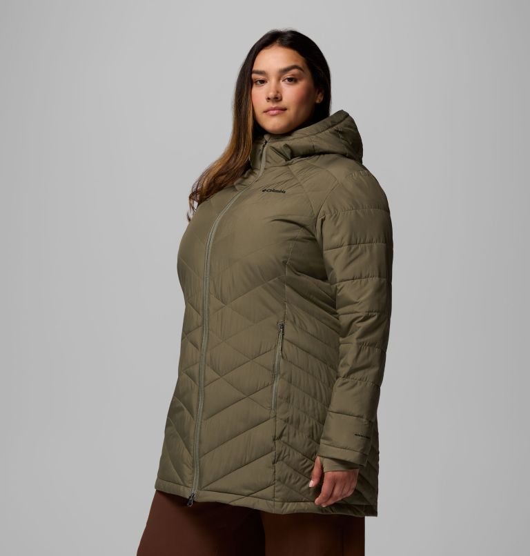 Women's Heavenly Long Hooded Jacket - Plus Size, Color: Stone Green, image 4