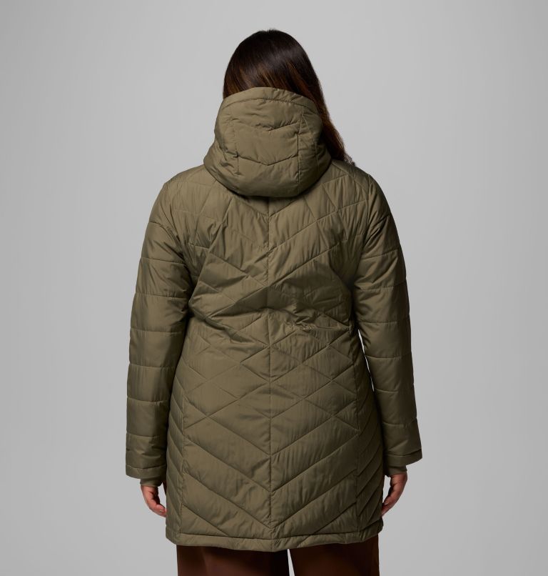 Women's Heavenly Long Hooded Jacket - Plus Size, Color: Stone Green, image 3