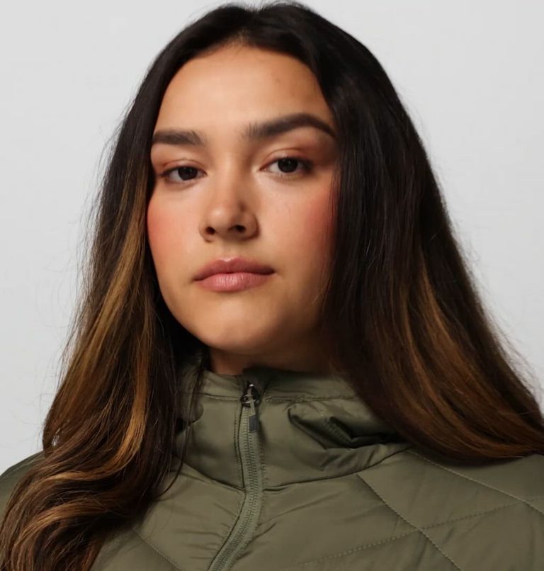Women's Heavenly Long Hooded Jacket - Plus Size, Color: Stone Green