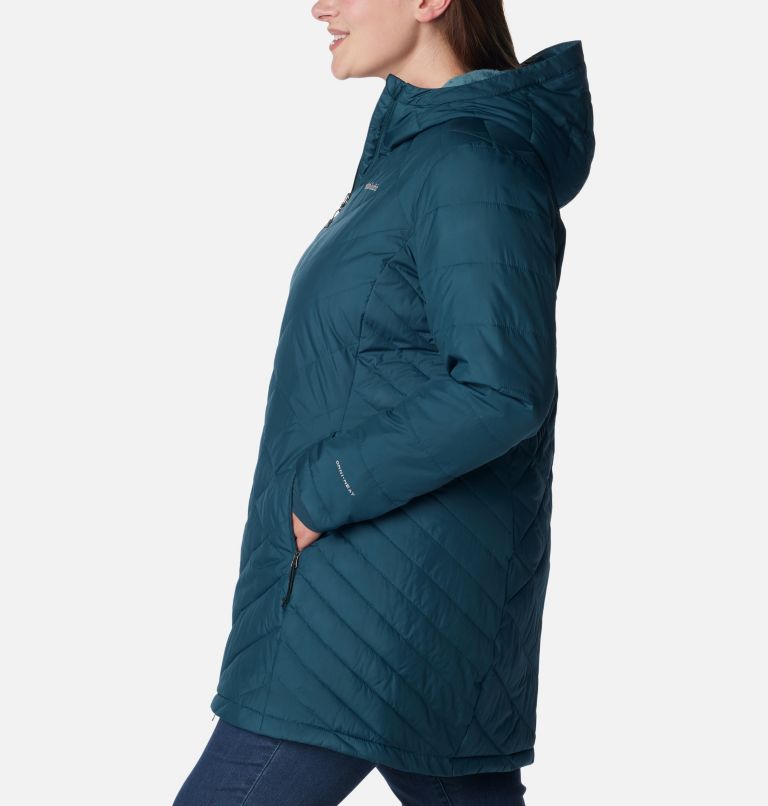 Thumbnail: Women's Heavenly Long Hooded Jacket - Plus Size, Color: Night Wave, image 3