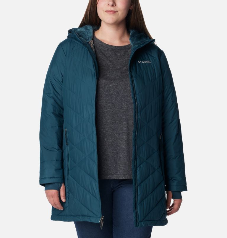 Columbia heavenly long hooded best sale jacket spruce