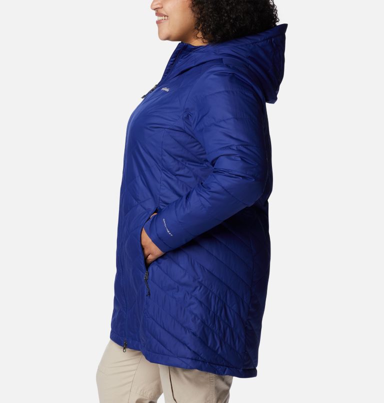 Thumbnail: Women's Heavenly Long Hooded Jacket - Plus Size, Color: Dark Sapphire, image 3
