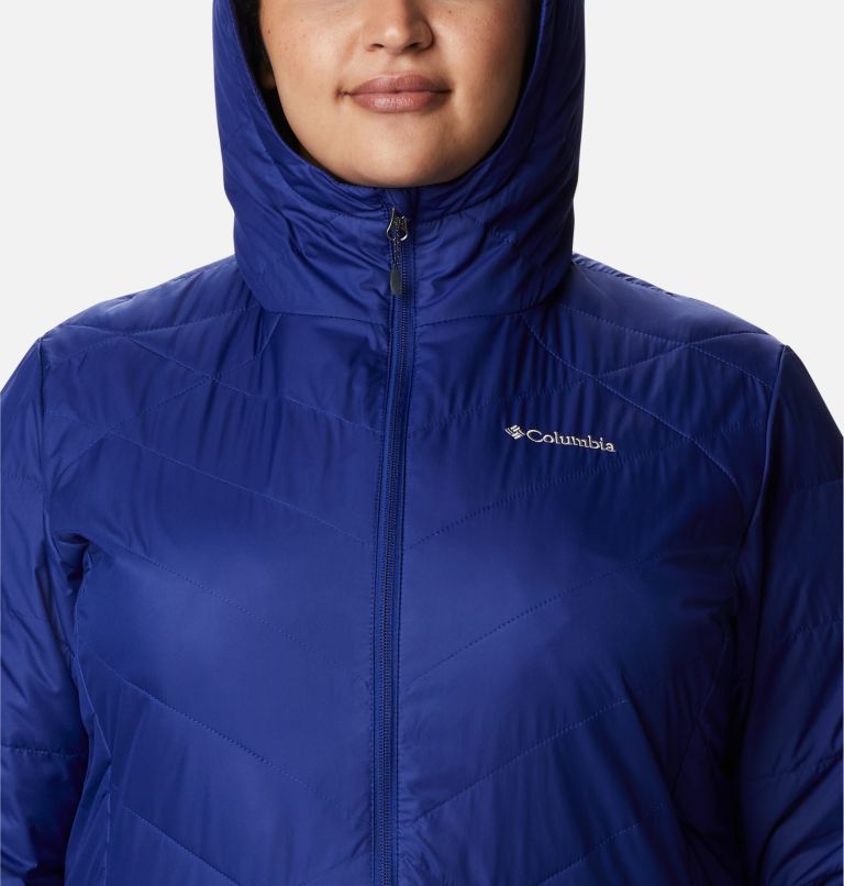 Women's Heavenly Long Hooded Jacket - Plus Size, Color: Dark Sapphire, image 4