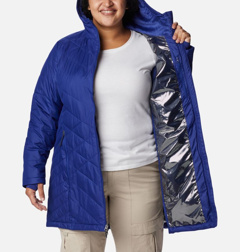Thumbnail: Women's Heavenly Long Hooded Jacket - Plus Size, Color: Dark Sapphire, image 5
