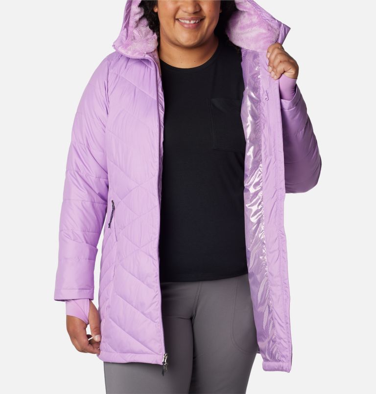 Thumbnail: Women's Heavenly Long Hooded Jacket - Plus Size, Color: Gumdrop, image 5