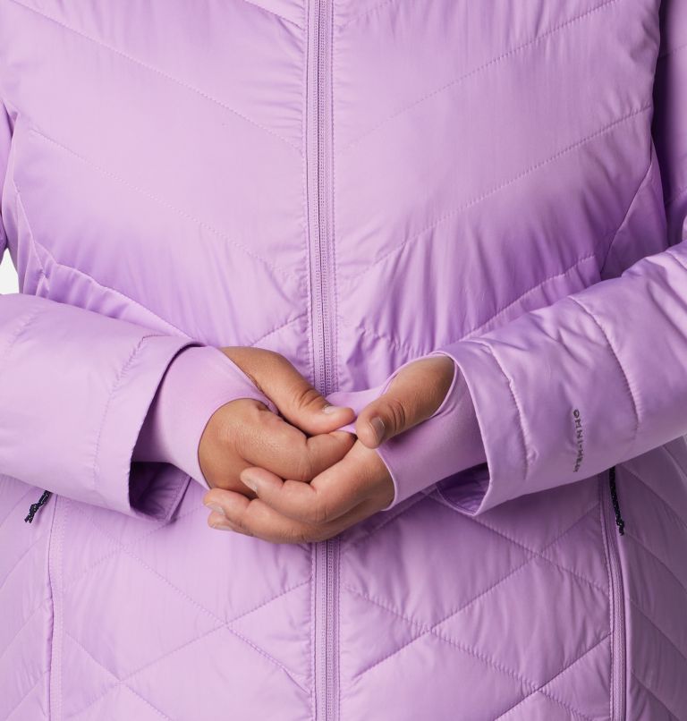 Thumbnail: Women's Heavenly Long Hooded Jacket - Plus Size, Color: Gumdrop, image 7